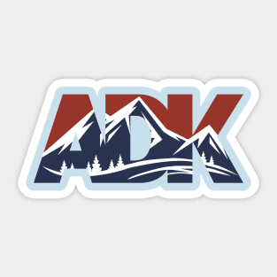 ADK Mountain Scape - Brick & Navy Sticker